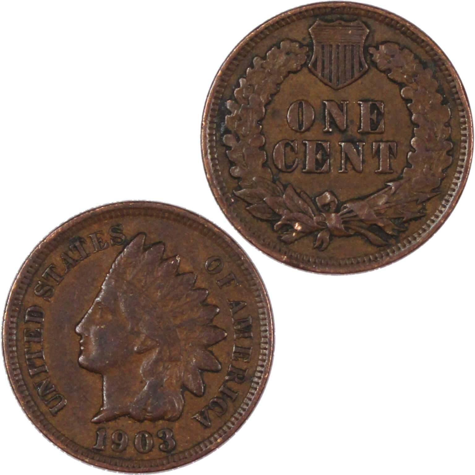 1903 Indian Head Cent VF Very Fine Bronze Penny 1c Coin Collectible