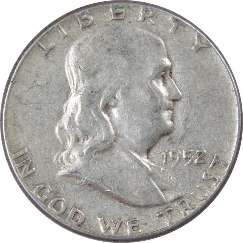 1952 Franklin Half Dollar F Fine 90% Silver 50c US Coin Collectible