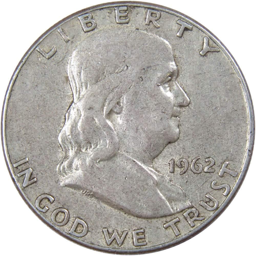 1962 Franklin Half Dollar VF Very Fine 90% Silver 50c US Coin Collectible