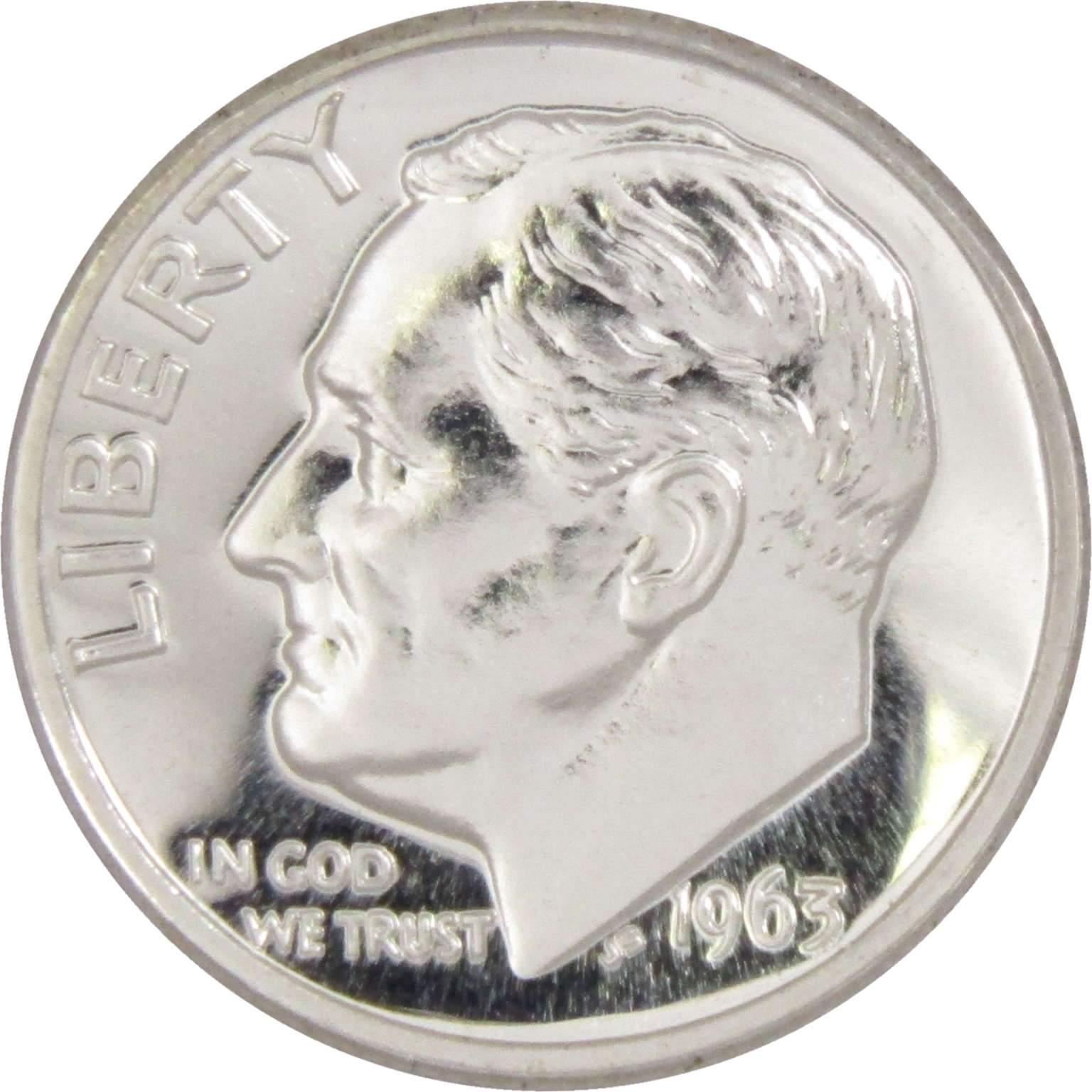 1963 Roosevelt Dime Choice Proof 90% Silver 10c US Coin Collectible