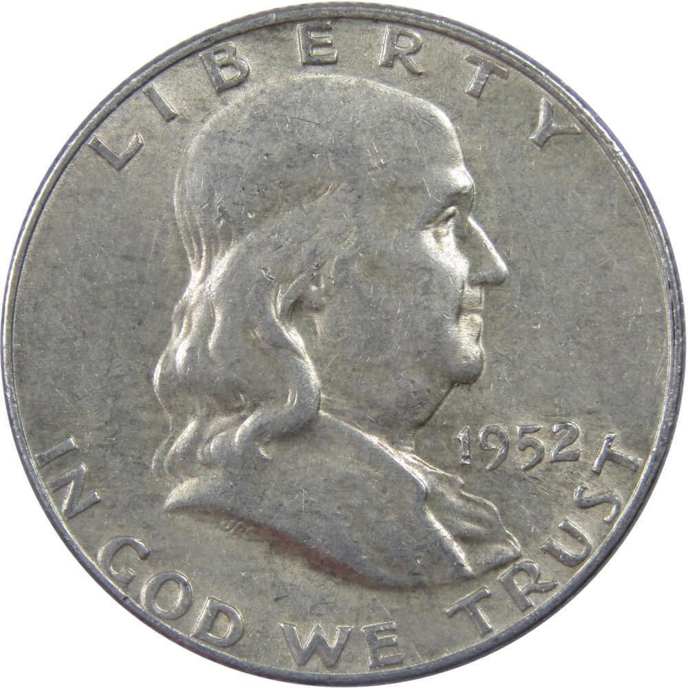 1952 D Franklin Half Dollar AU About Uncirculated 90% Silver 50c US Coin
