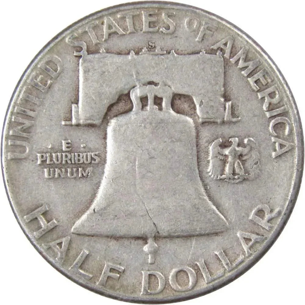 1953 S Franklin Half Dollar F Fine 90% Silver 50c US Coin Collectible