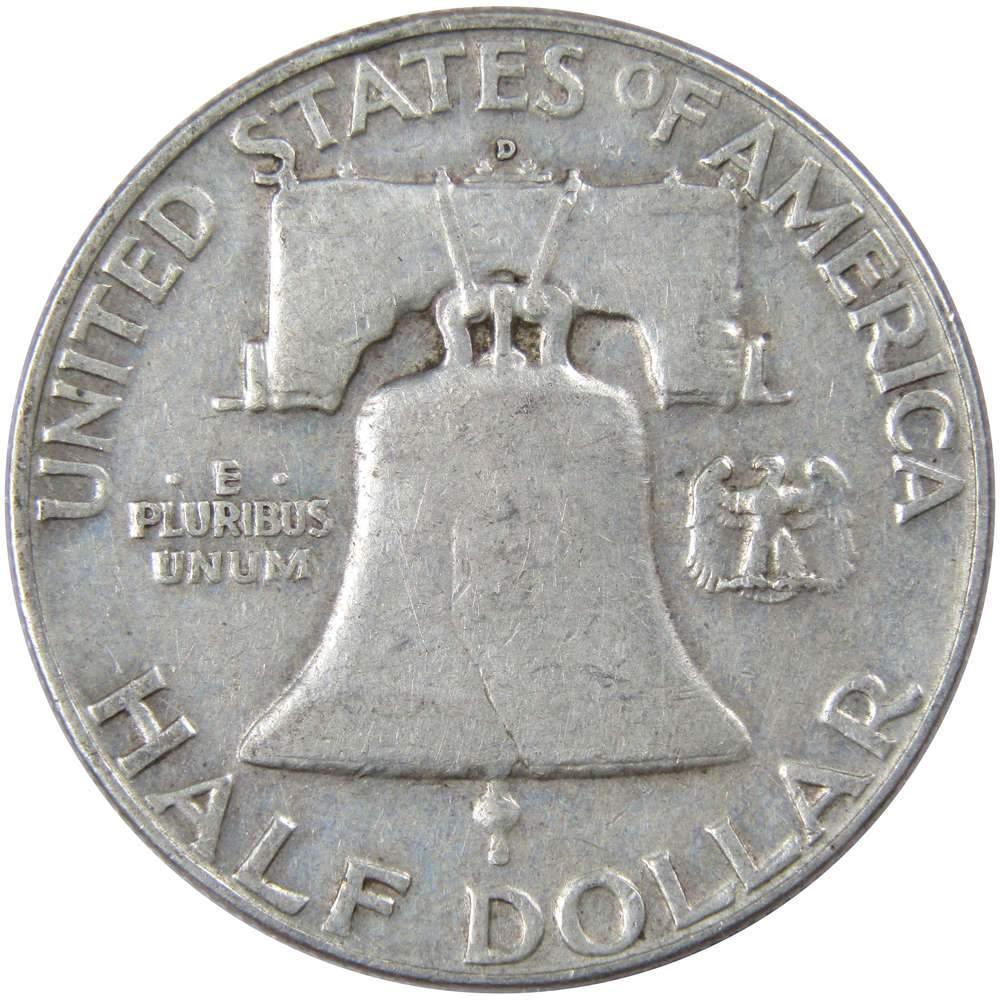 1958 D Franklin Half Dollar AG About Good 90% Silver 50c US Coin Collectible