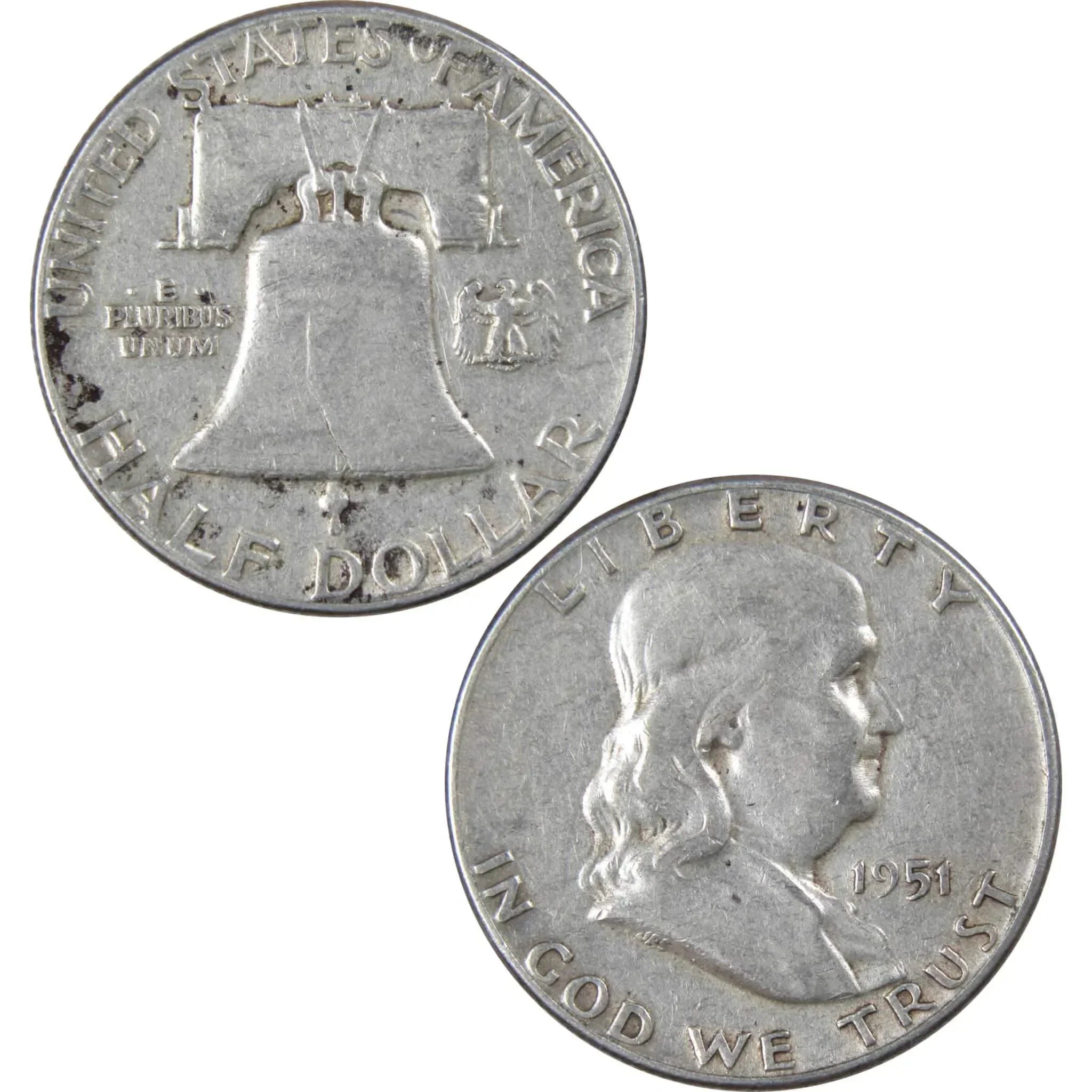1951 Franklin Half Dollar AG About Good 90% Silver 50c US Coin Collectible