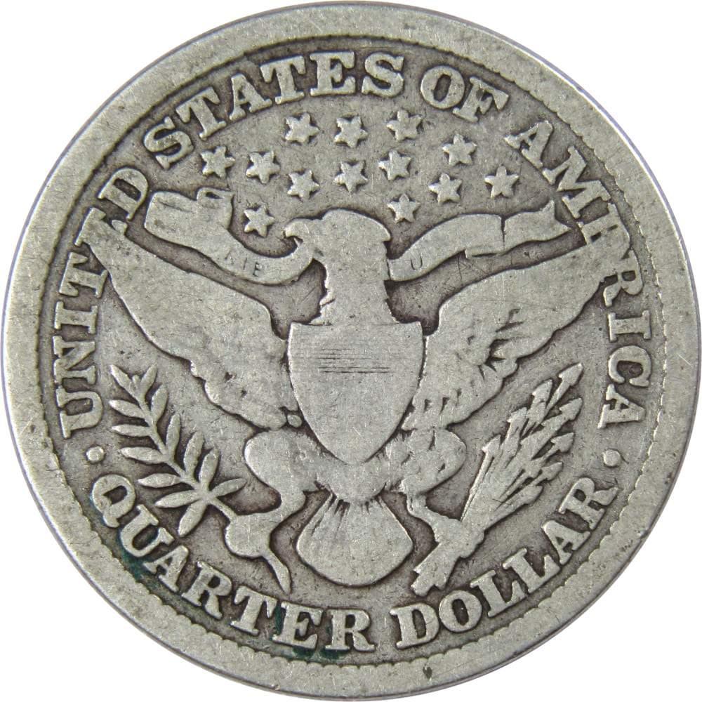 1898 Barber Quarter G Good 90% Silver 25c US Type Coin Collectible