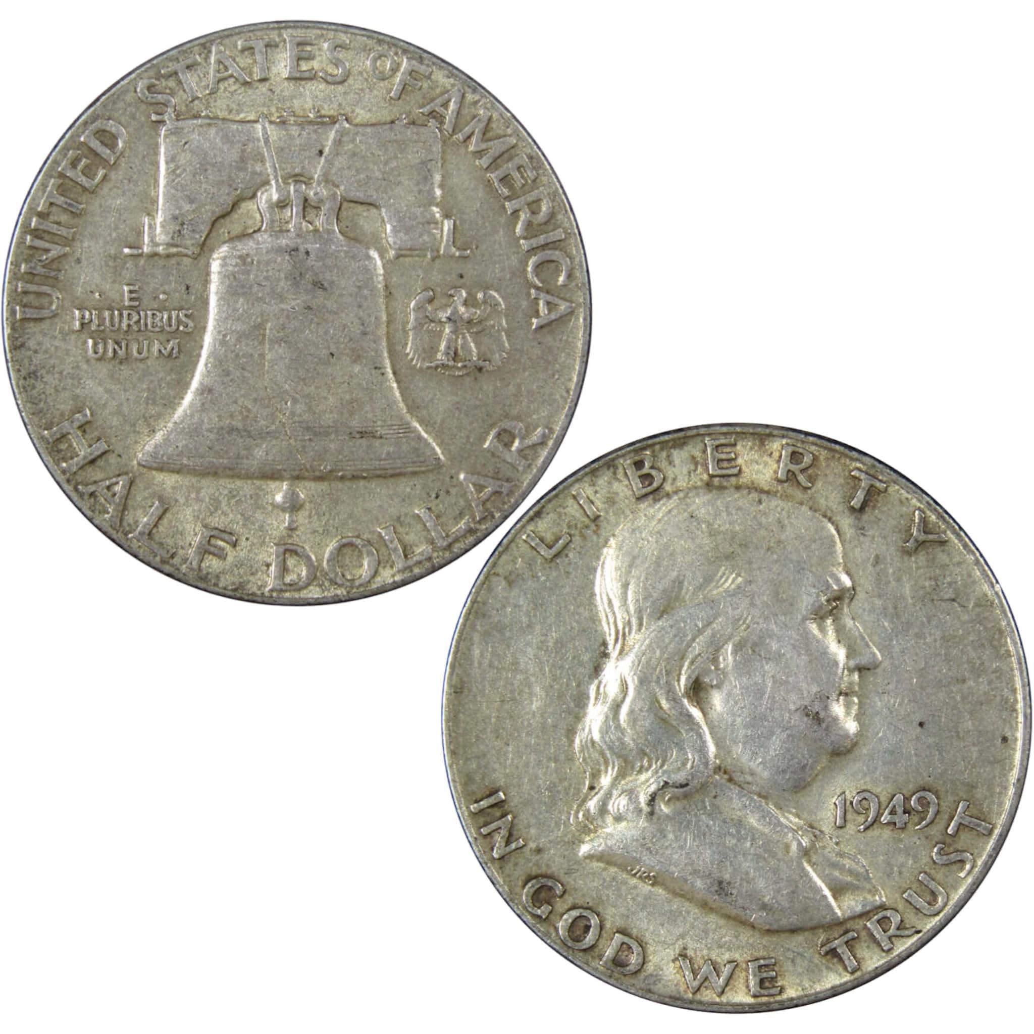 1949 Franklin Half Dollar XF EF Extremely Fine 90% Silver 50c US Coin