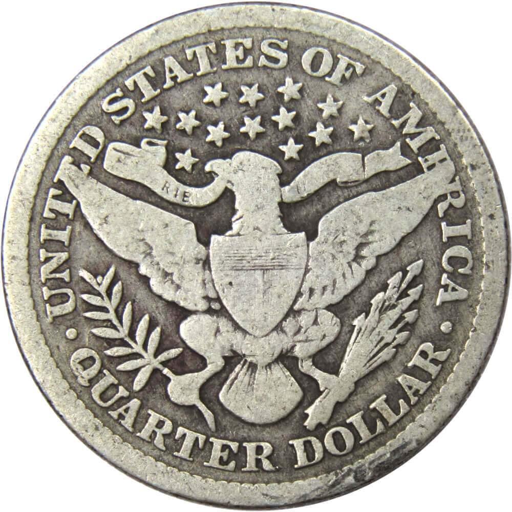1899 Barber Quarter G Good 90% Silver 25c US Type Coin Collectible