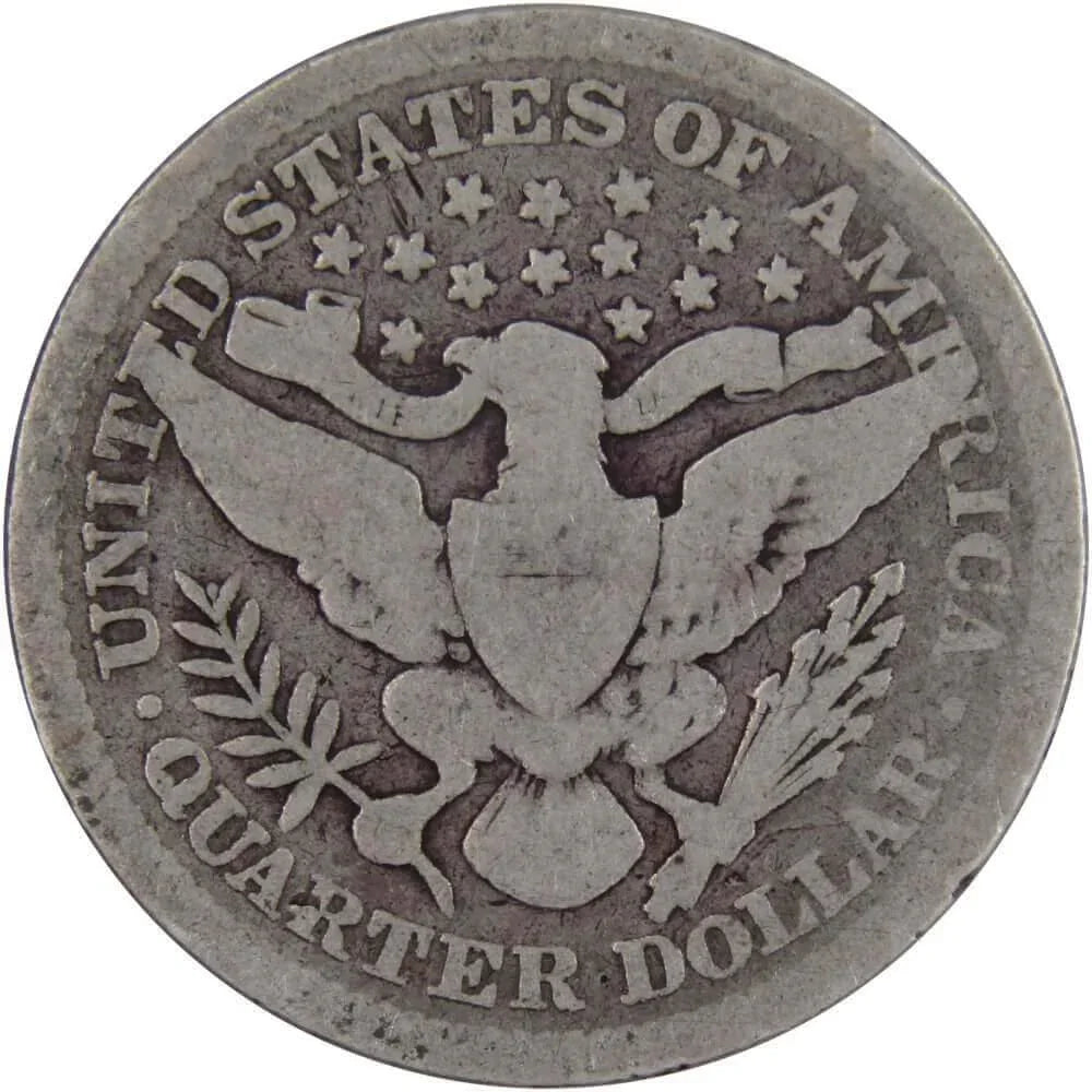 1900 Barber Quarter AG About Good 90% Silver 25c US Type Coin Collectible