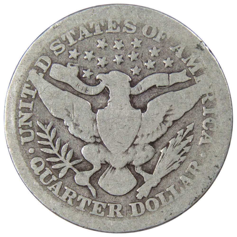1904 Barber Quarter AG About Good 90% Silver 25c US Type Coin Collectible