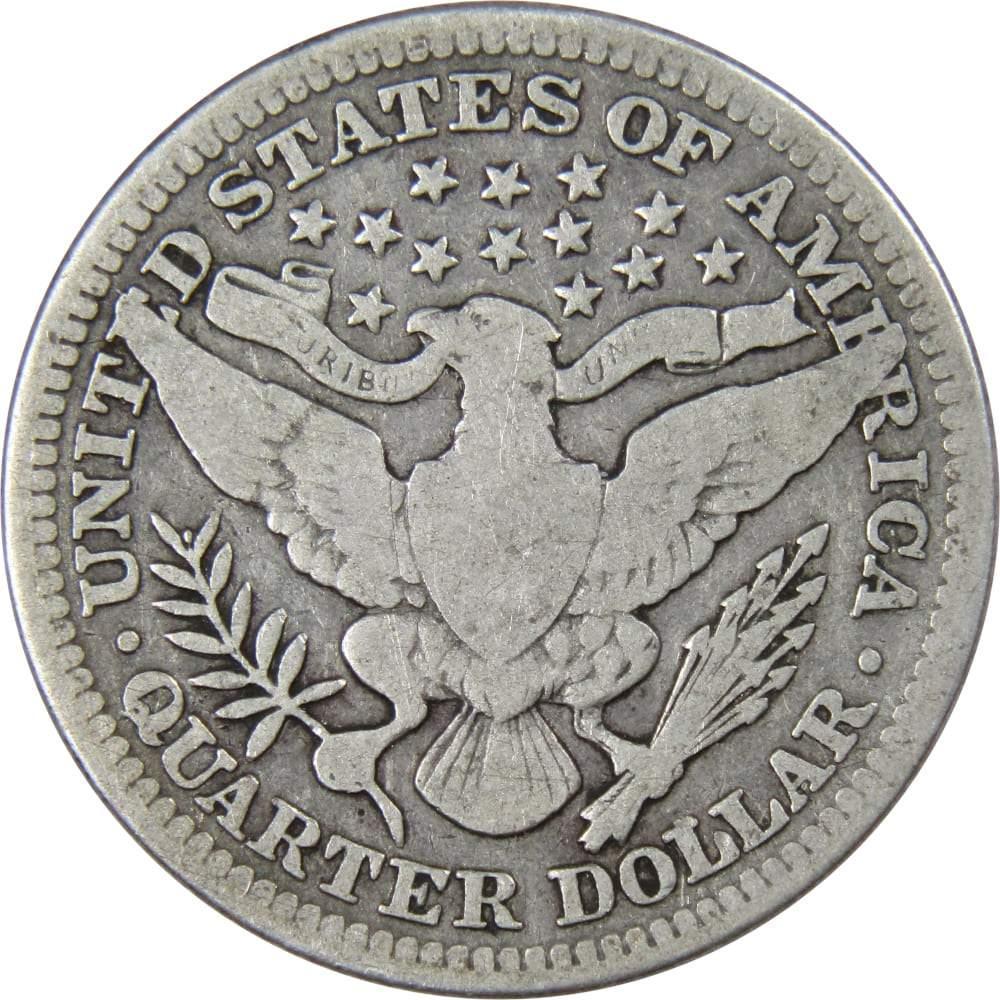 1911 Barber Quarter AG About Good 90% Silver 25c US Type Coin Collectible