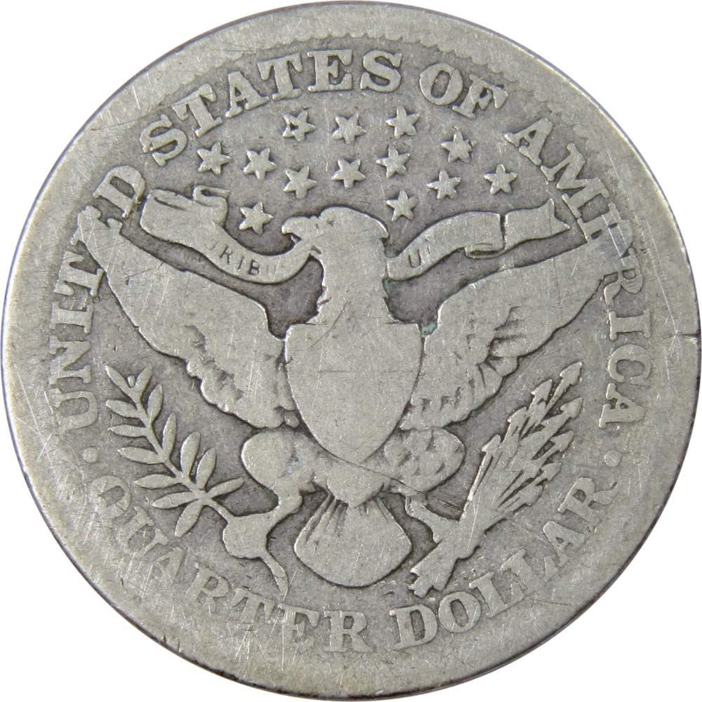 1912 Barber Quarter AG About Good 90% Silver 25c US Type Coin Collectible