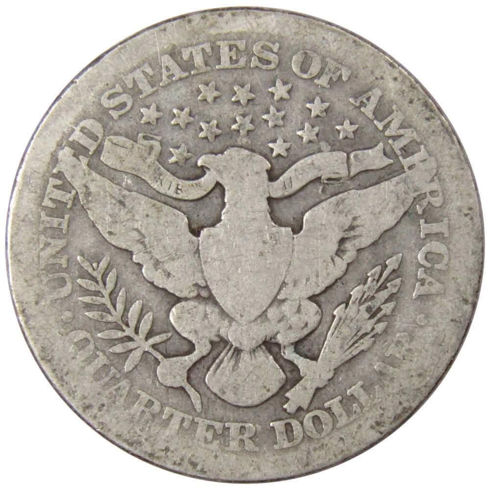 1913 Barber Quarter AG About Good 90% Silver 25c US Type Coin Collectible