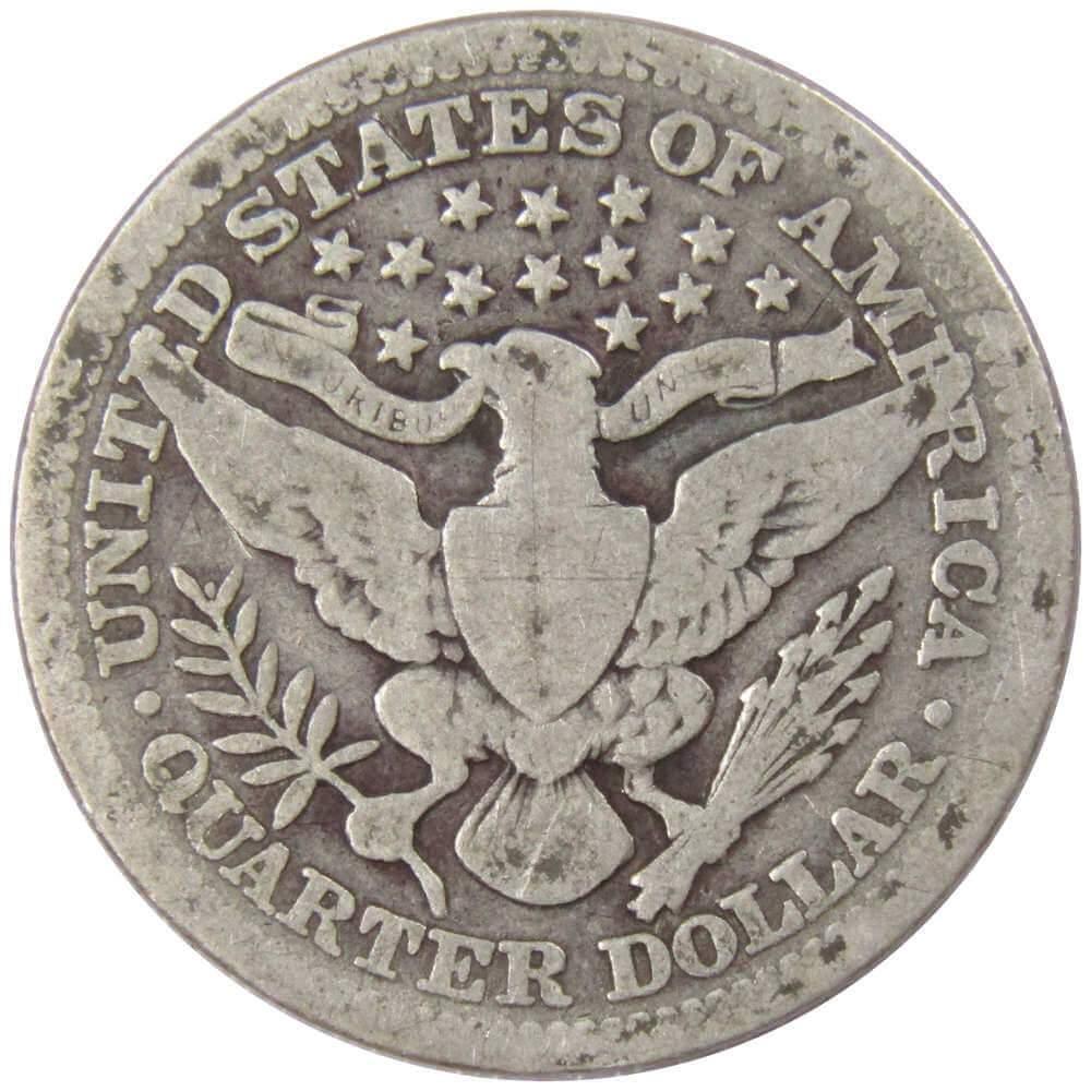 1914 Barber Quarter G Good 90% Silver 25c US Type Coin Collectible