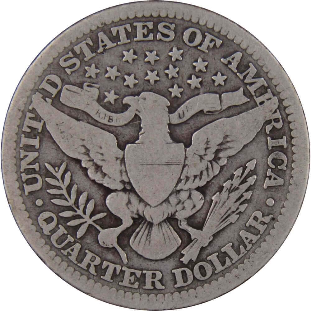 1914 Barber Quarter VG Very Good 90% Silver 25c US Type Coin Collectible