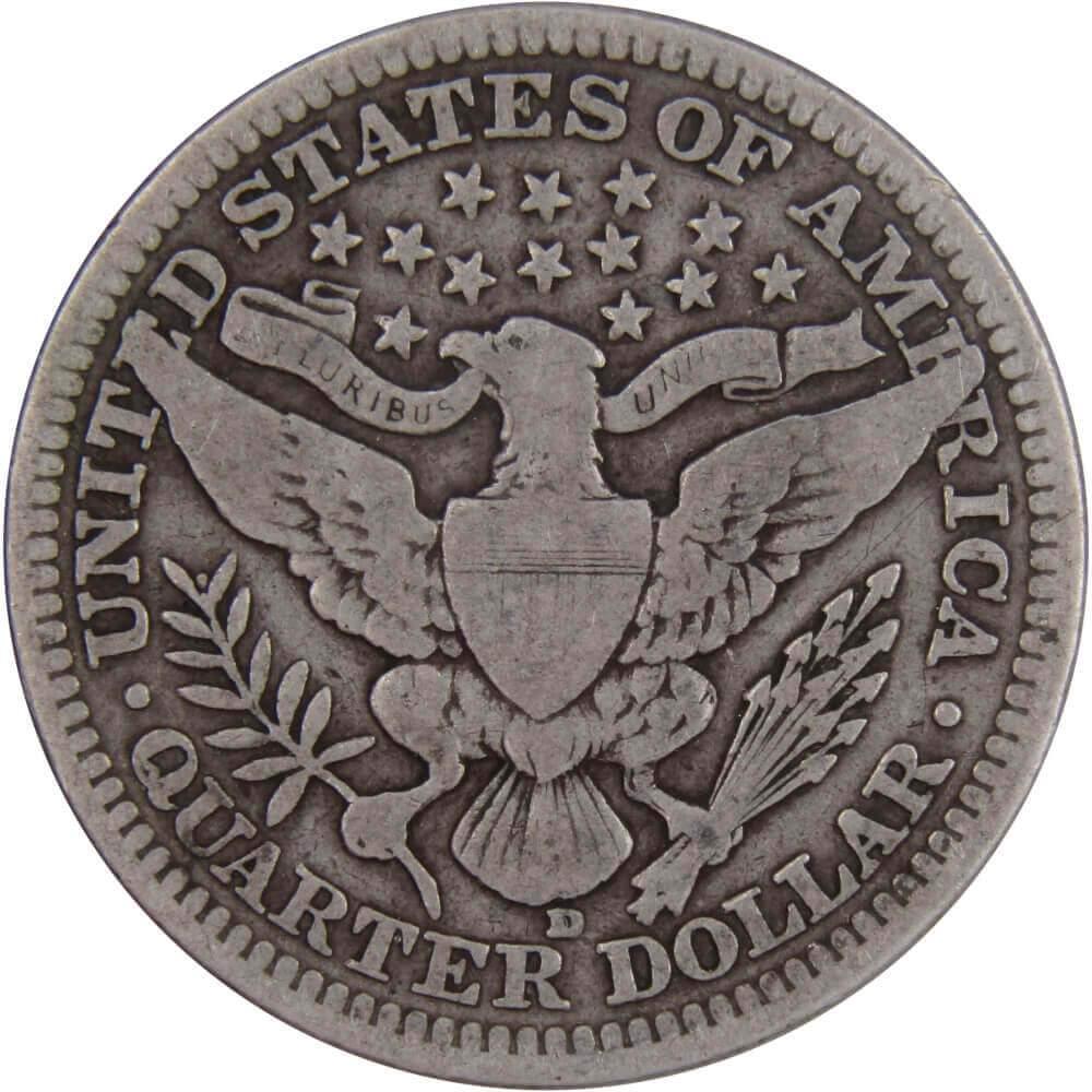 1916 D Barber Quarter VG Very Good 90% Silver 25c US Type Coin Collectible