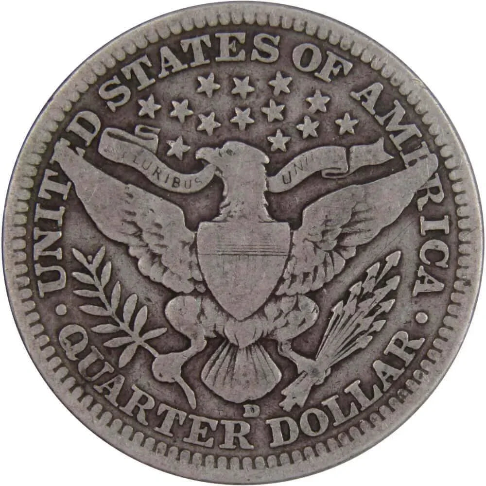1916 D Barber Quarter VG Very Good 90% Silver 25c US Type Coin Collectible