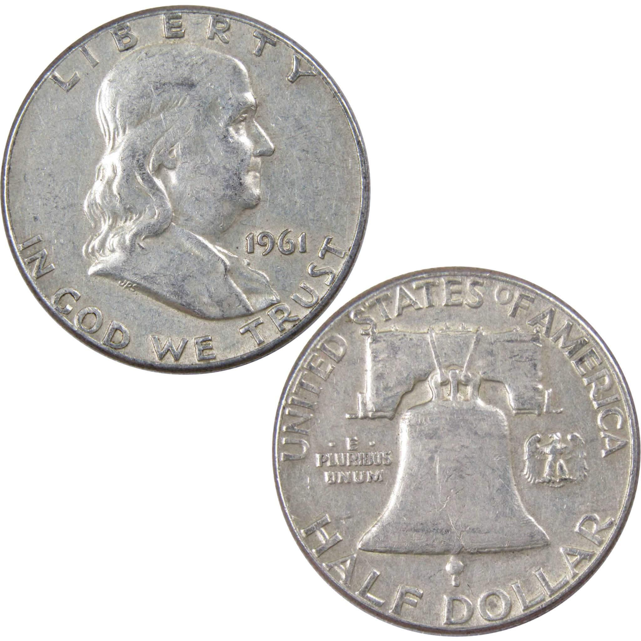 1961 Franklin Half Dollar VF Very Fine 90% Silver 50c US Coin Collectible