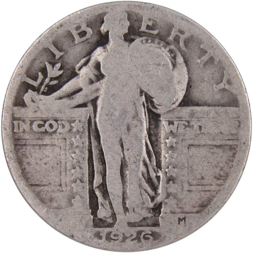 1926 Standing Liberty Quarter G Good 90% Silver 25c US Type Coin Collectible