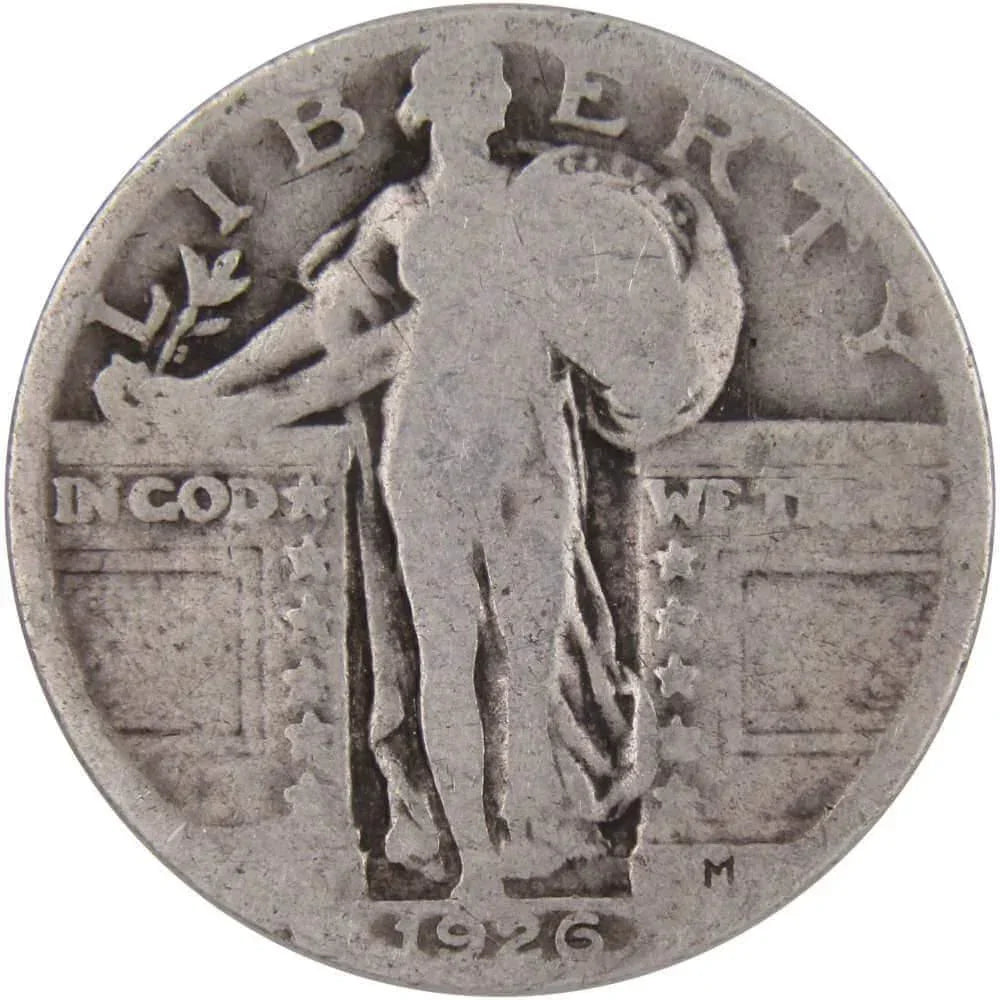 1926 Standing Liberty Quarter G Good 90% Silver 25c US Type Coin Collectible