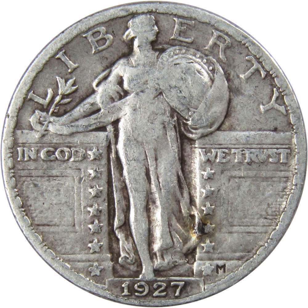 1927 Standing Liberty Quarter VG Very Good 90% Silver 25c US Type Coin