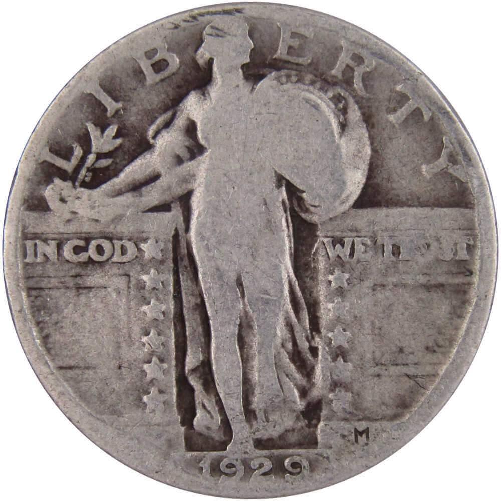 1929 Standing Liberty Quarter AG About Good 90% Silver 25c US Type Coin