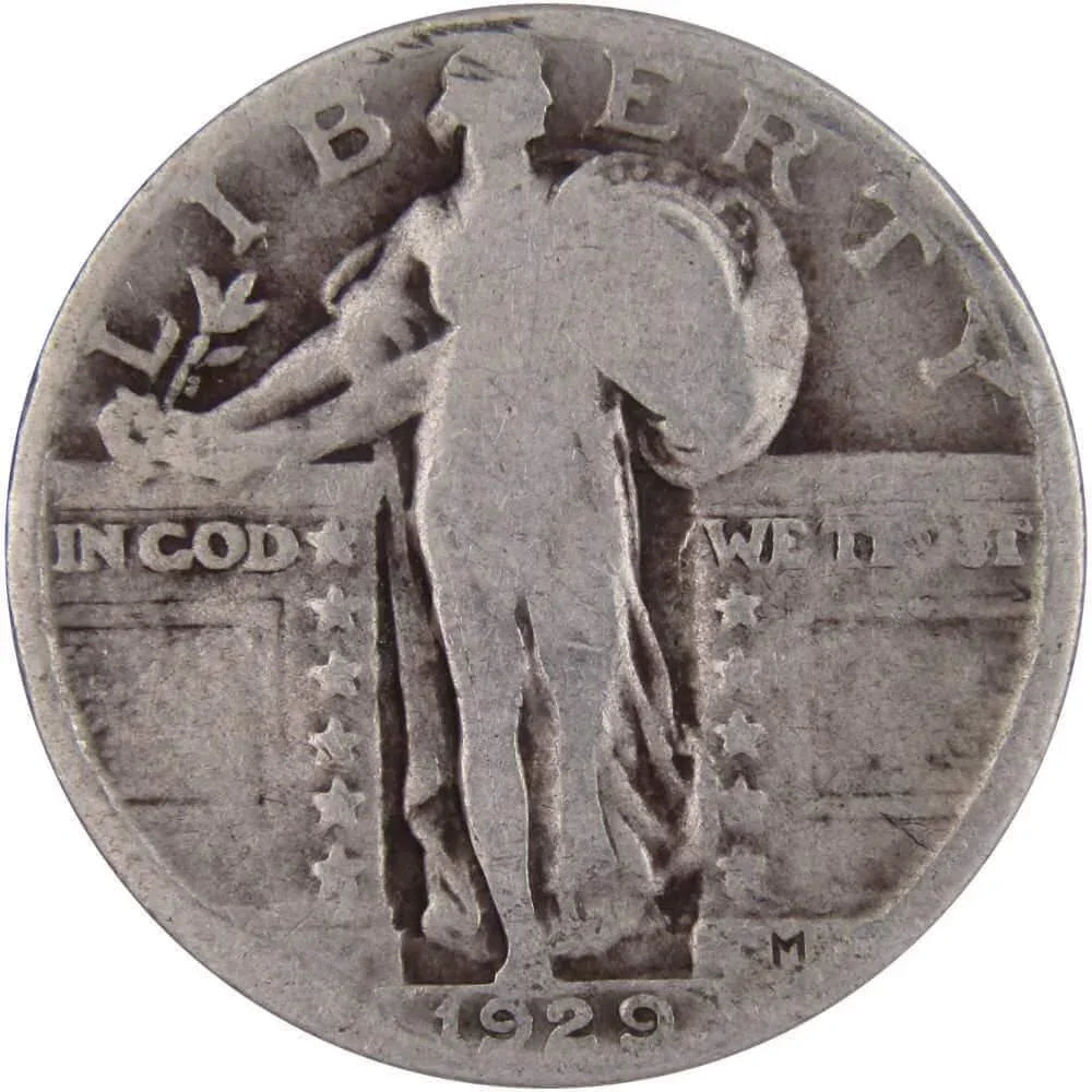 1929 Standing Liberty Quarter AG About Good 90% Silver 25c US Type Coin