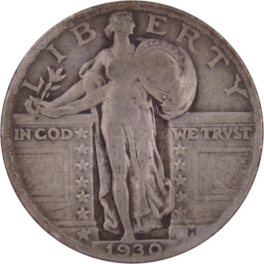 1930 Standing Liberty Quarter VG Very Good 90% Silver 25c US Type Coin