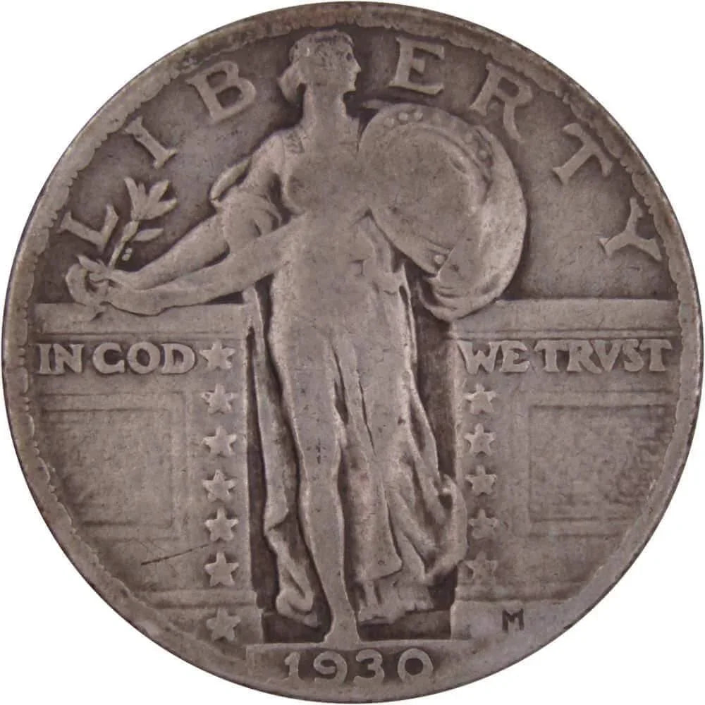 1930 Standing Liberty Quarter VG Very Good 90% Silver 25c US Type Coin
