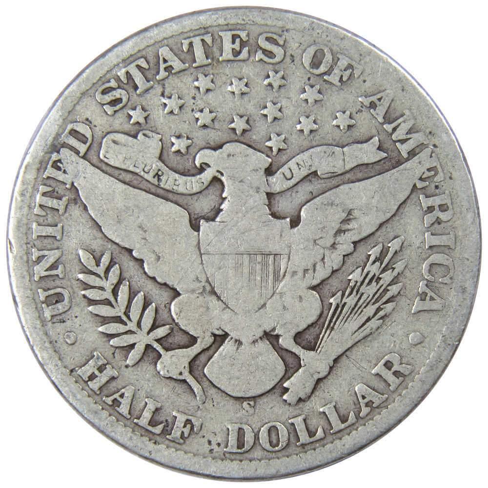 1908 S Barber Half Dollar AG About Good 90% Silver 50c US Type Coin Collectible