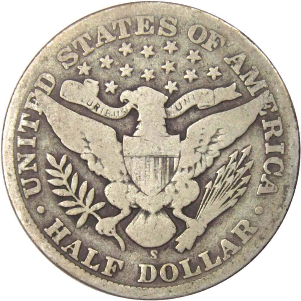 1909 S Barber Half Dollar VG Very Good 90% Silver 50c US Type Coin Collectible
