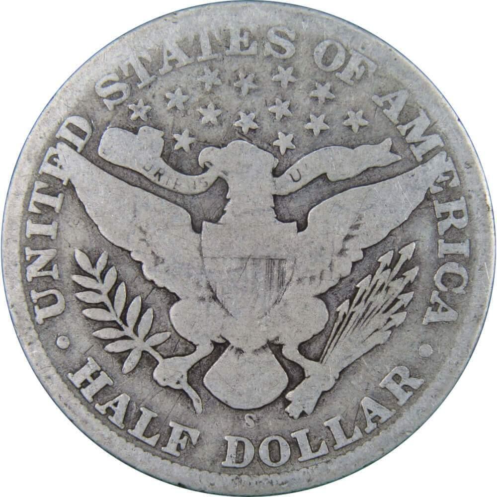1909 S Barber Half Dollar AG About Good 90% Silver 50c US Type Coin Collectible