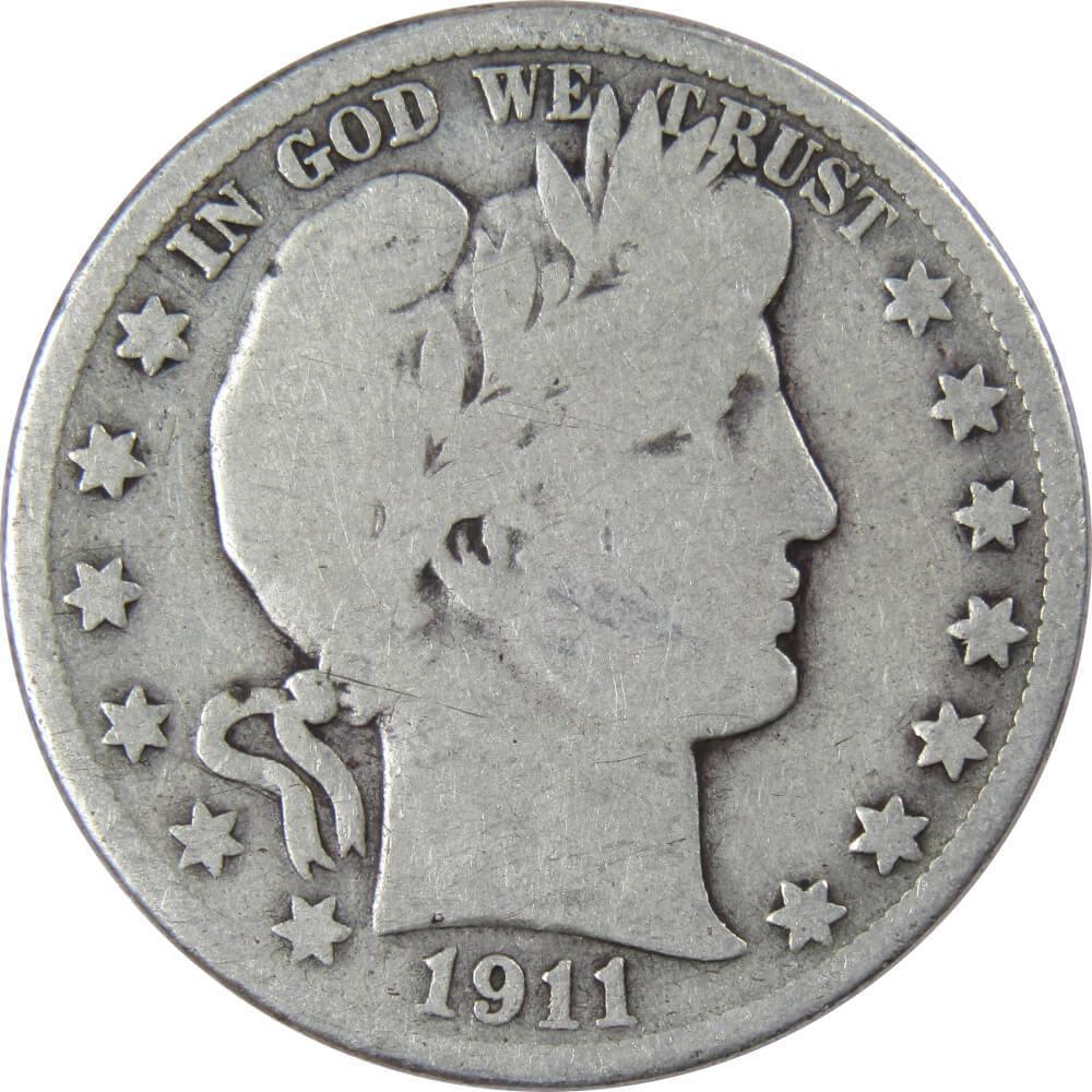 1911 D Barber Half Dollar AG About Good 90% Silver 50c US Type Coin Collectible