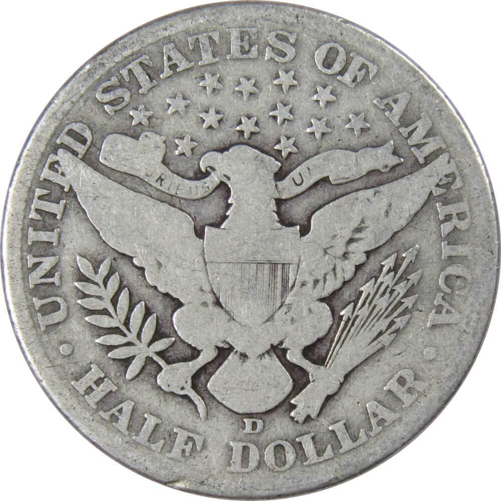 1911 D Barber Half Dollar AG About Good 90% Silver 50c US Type Coin Collectible