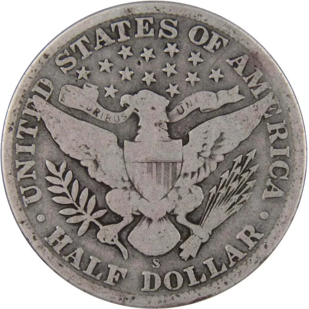 1911 S Barber Half Dollar VG Very Good 90% Silver 50c US Type Coin Collectible