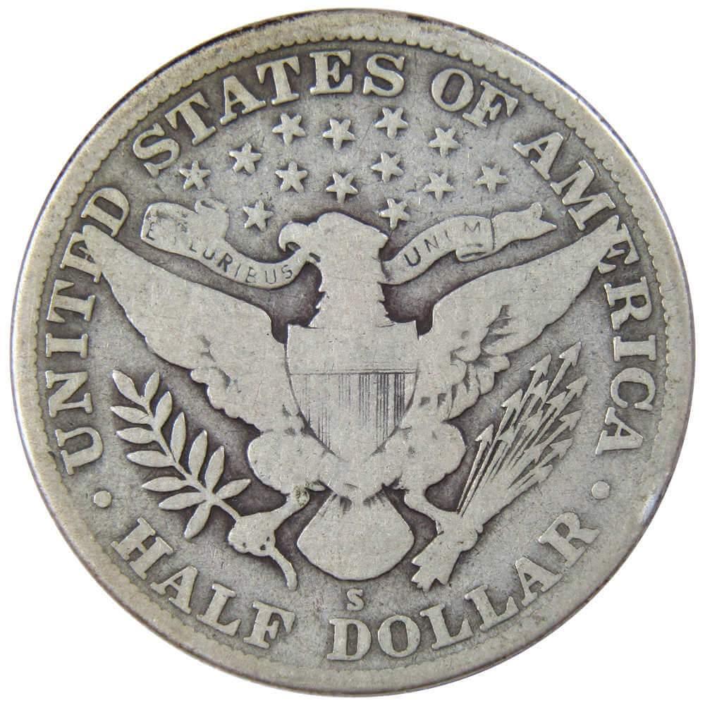 1912 S Barber Half Dollar G Good 90% Silver 50c US Type Coin Collectible