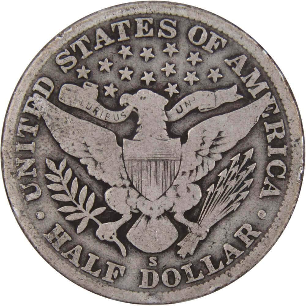 1912 S Barber Half Dollar VG Very Good 90% Silver 50c US Type Coin Collectible