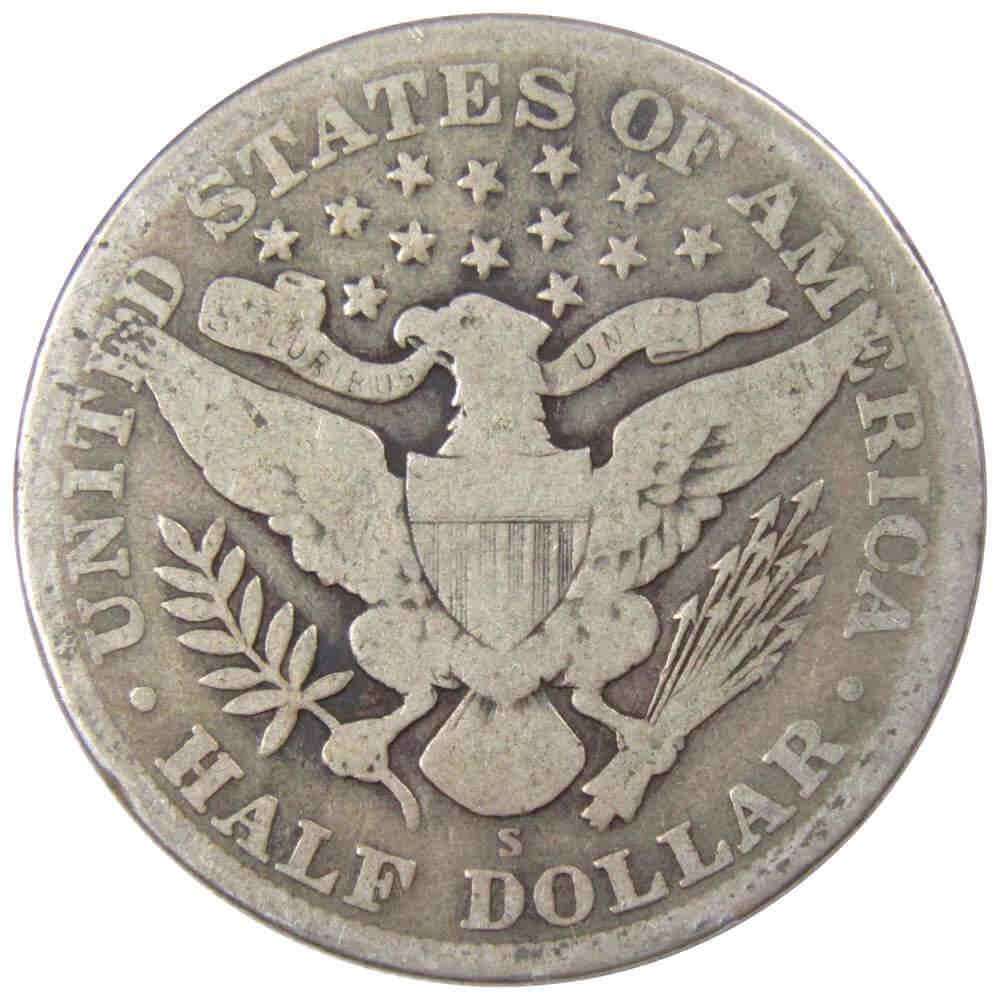 1912 S Barber Half Dollar AG About Good 90% Silver 50c US Type Coin Collectible