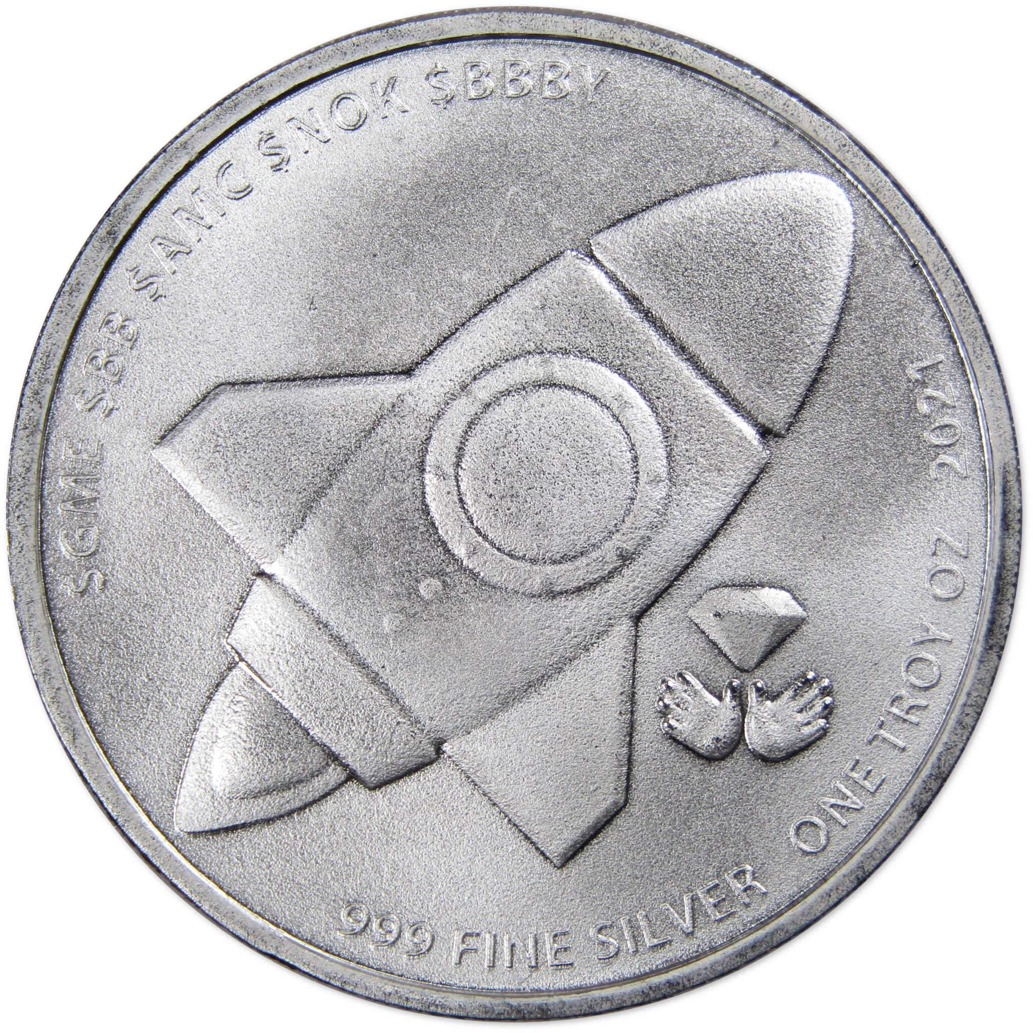 Wall Street Bets 1 oz .999 Fine Silver Round Diamond Hands WallStreetBets 2021