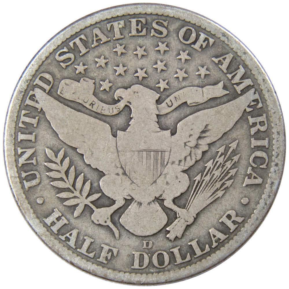 1915 D Barber Half Dollar G Good 90% Silver 50c US Type Coin Collectible