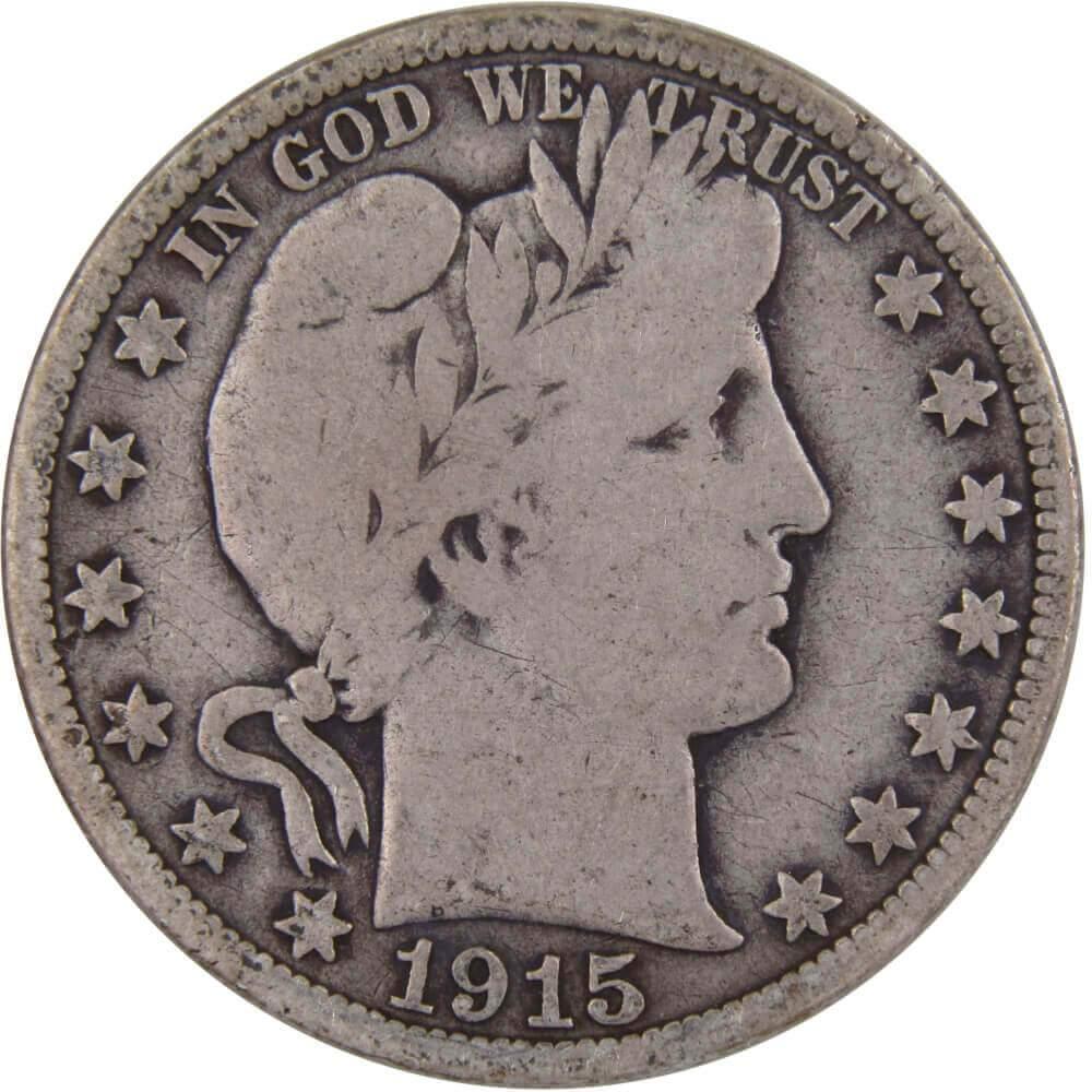 1915 D Barber Half Dollar VG Very Good 90% Silver 50c US Type Coin Collectible