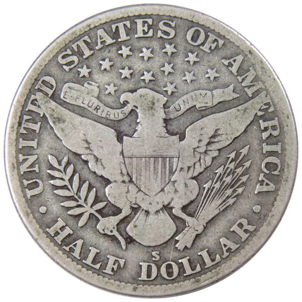 1915 S Barber Half Dollar G Good 90% Silver 50c US Type Coin Collectible