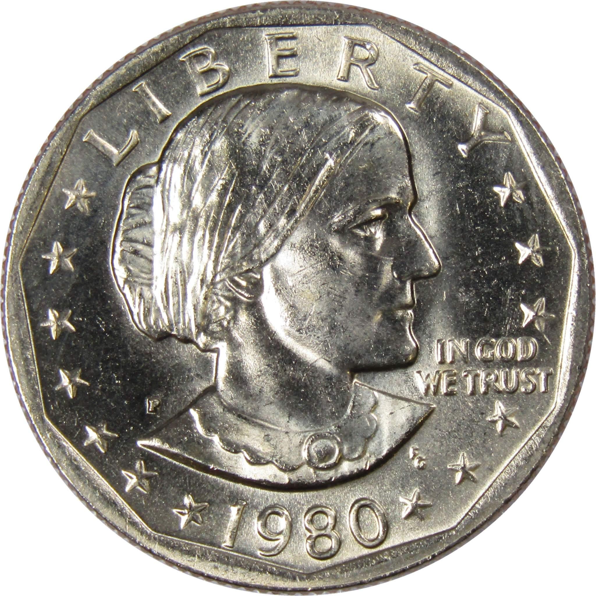 1980 P Susan B Anthony Dollar BU Uncirculated Mint State SBA 1 US Coi