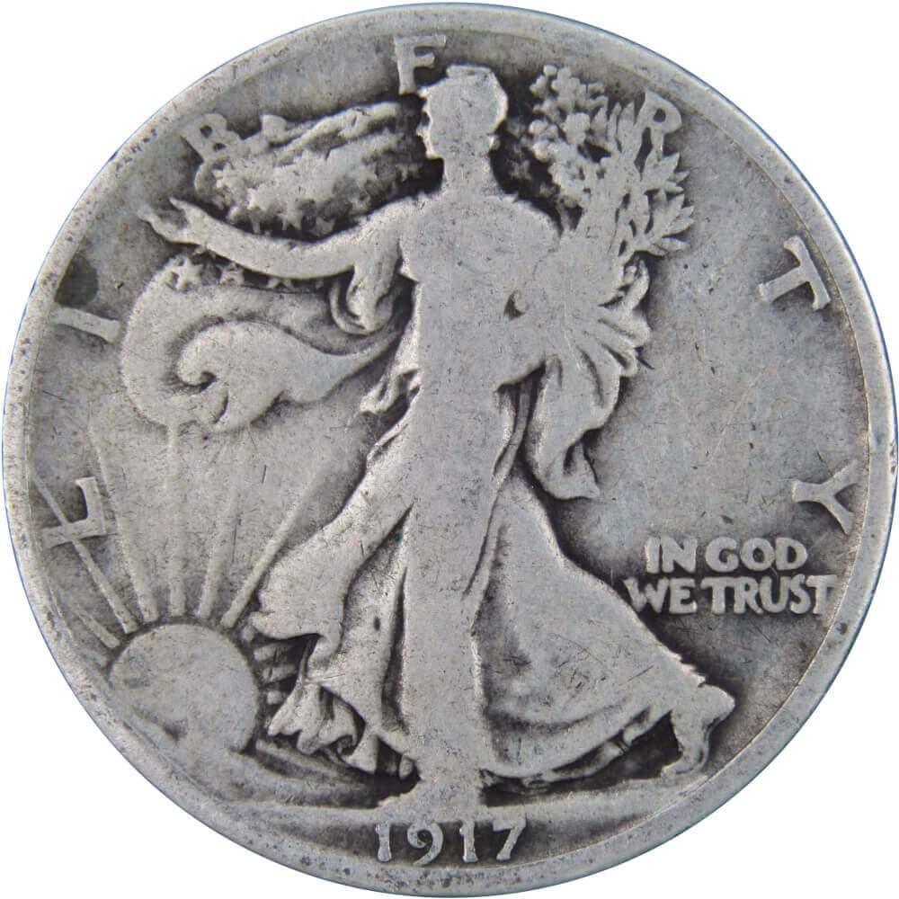 1917 Liberty Walking Half Dollar AG About Good 90% Silver 50c US Coin