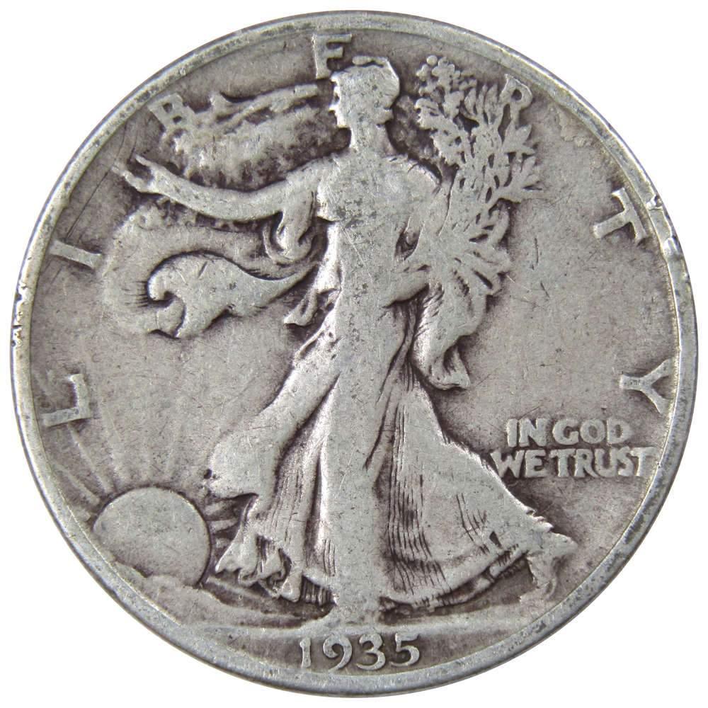 1935 D Liberty Walking Half Dollar AG About Good 90% Silver 50c US Coin