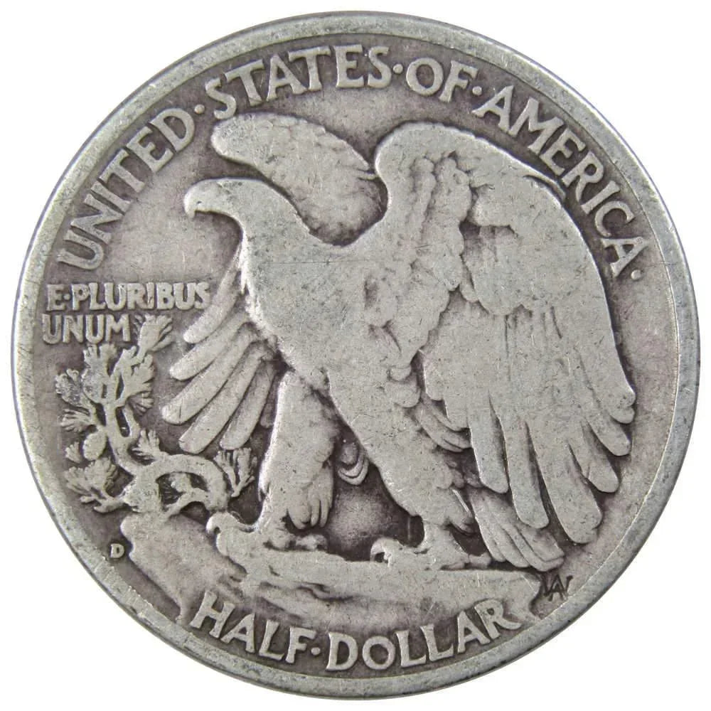 1936 D Liberty Walking Half Dollar VG Very Good 90% Silver 50c US Coin