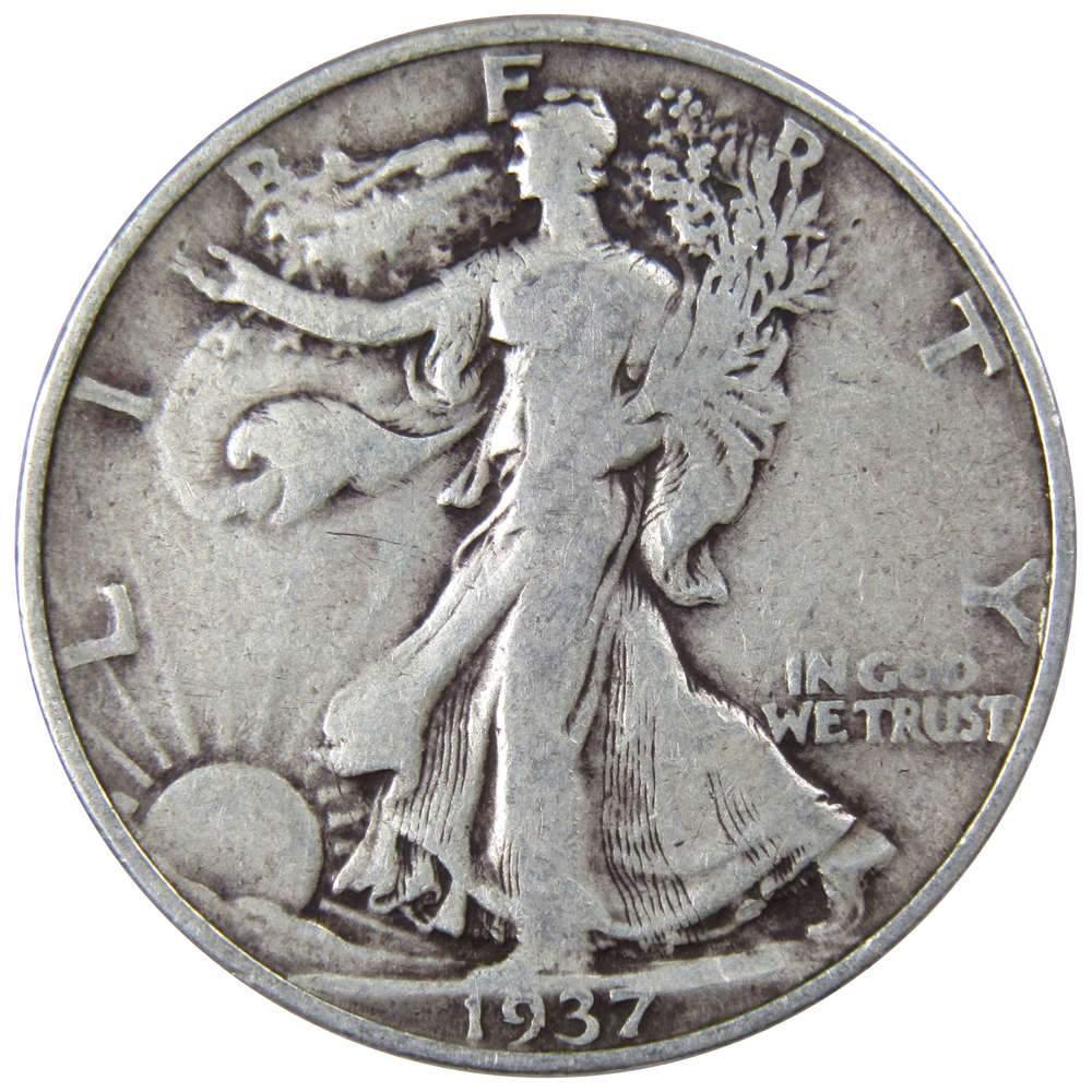 1937 Liberty Walking Half Dollar AG About Good 90% Silver 50c US Coin