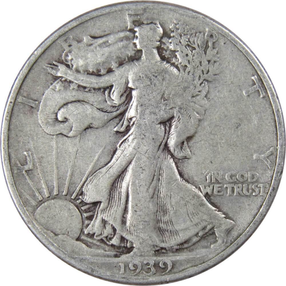 1939 Liberty Walking Half Dollar VG Very Good 90% Silver 50c US Coin Collectible