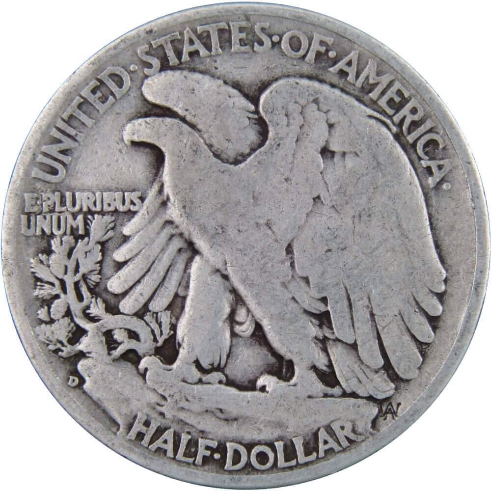 1939 D Liberty Walking Half Dollar AG About Good 90% Silver 50c US Coin