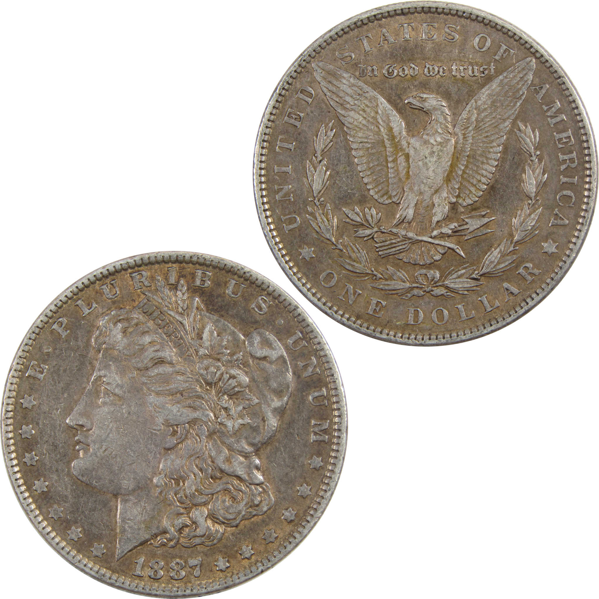 1887 Morgan Dollar XF EF Extremely Fine Details Silver $1 SKU:I5585 - Morgan coin - Morgan silver dollar - Morgan silver dollar for sale - Profile Coins & Collectibles