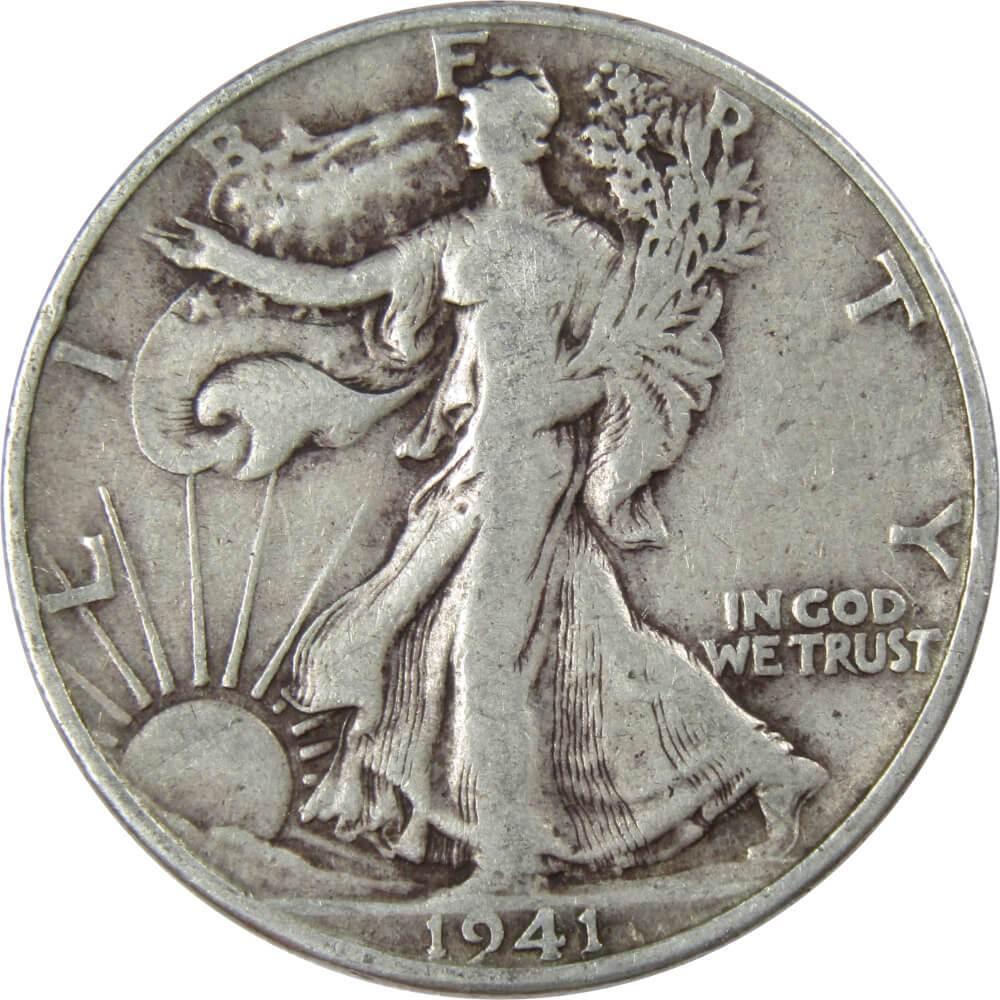 1941 D Liberty Walking Half Dollar VG Very Good 90% Silver 50c US Coin